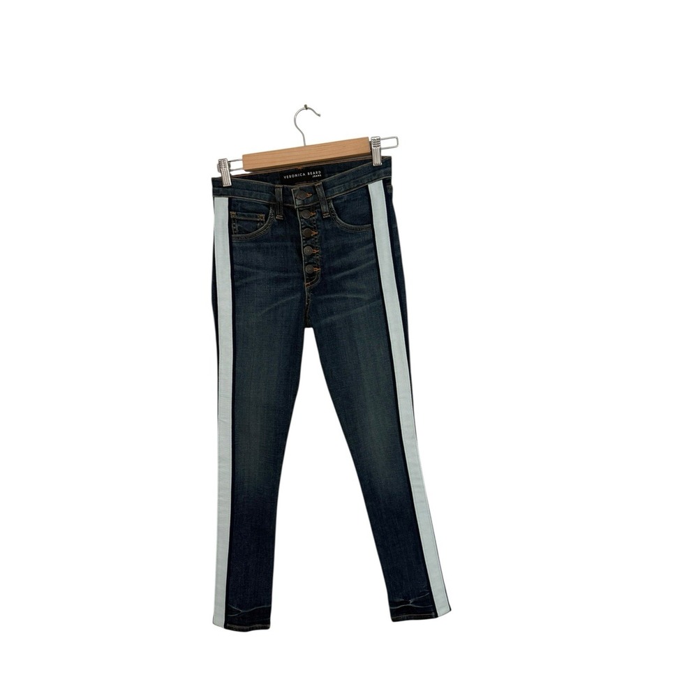 Veronica Beard size 24 Debbie Tuxedo Stripe Crop Skinny Jeans J1690124 stretch‎